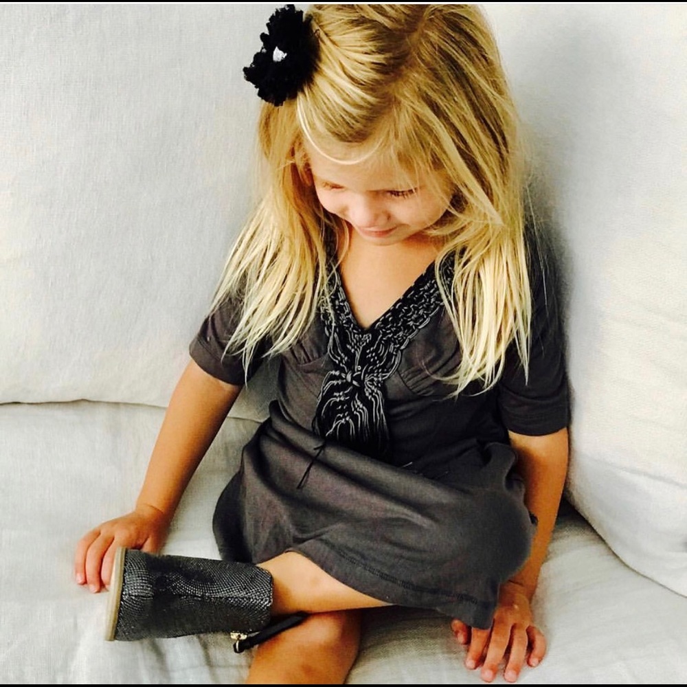 New Dark Grey Fringe Dress